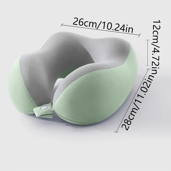 Nackkudde Memory Foam U-formad Resekudde Bekväm 360° Nackstödskudde (Grå Vit)