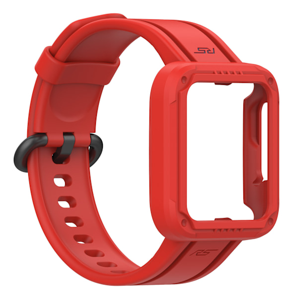 Sopii Redmi 1/Mi Watch Lite/Redmi 2/Mi Watch2 Lite Monokrominen Silikoni Integroitu Kellon Ranneke Punainen