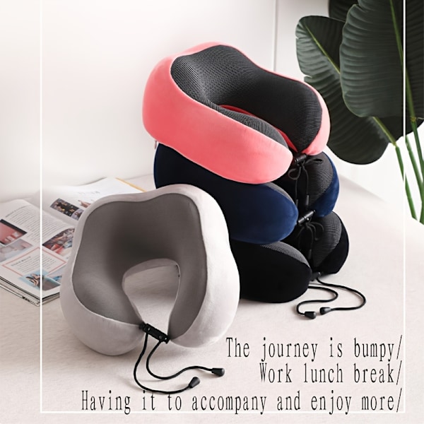Ergonomisk U-formad Resekudde i Memory Foam Grå