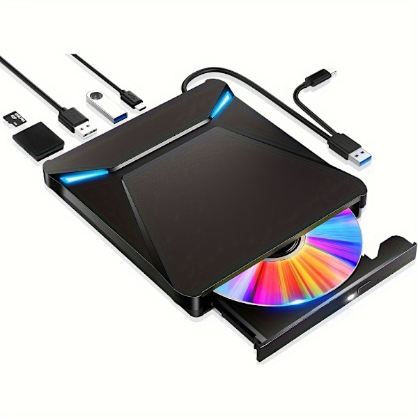 5-in-1 ulkoinen DVD-asema, monitoiminen USB3.0 CD/DVD-soitin