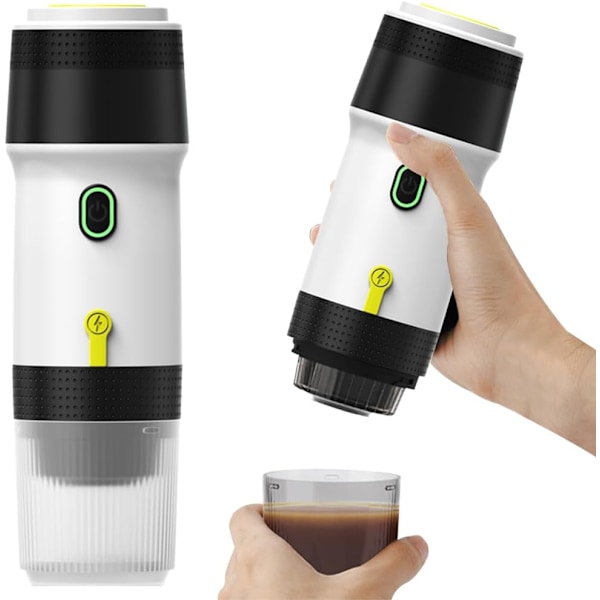 Bärbar Kaffemaskin 3 I 1 Elektrisk USB Uppvärmningsbar Koncentrerad Pulver Kapsel Dubbel Användning Vit