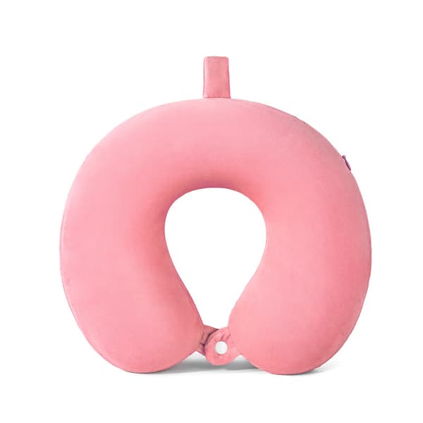 Nackkudde Memory Foam Portabel U-formad Resekudde Cervical Support Kudde (Rosa)