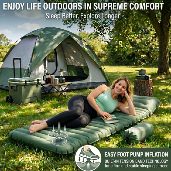 Oppblåsbar madrass, campingmatte