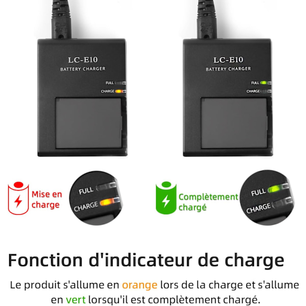 LP-E10 LC-E10 LC-E10C batteriladdare för Canon EOS Rebel T7 T6 T5 T3 T100 4000D 3000D 2000D 1500D 1300D 1200D kamera