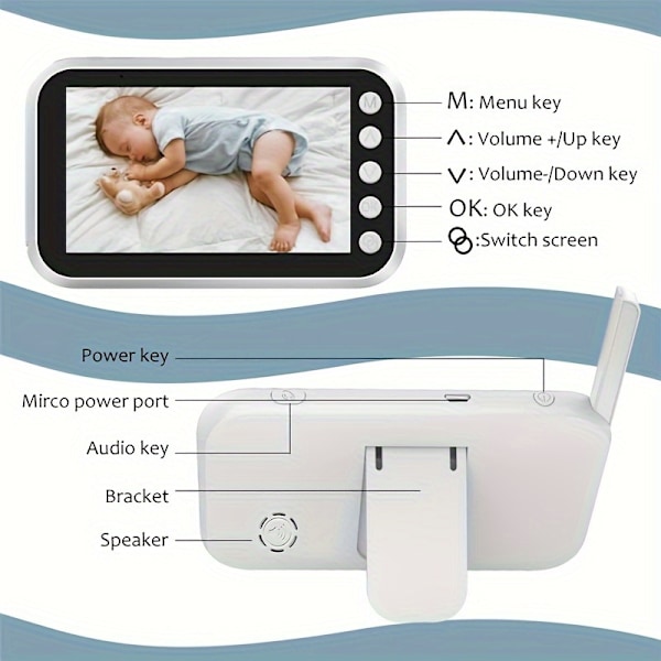 ABM100 Babyalarm med infrarød nattesyn og tovejslyd