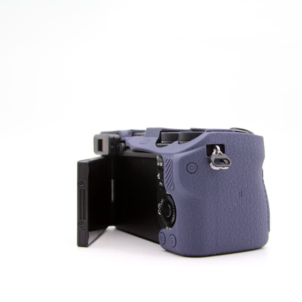 Etui til SONY A6700 kamera Lychee-tekstureret silikoneetui (Navyblue)
