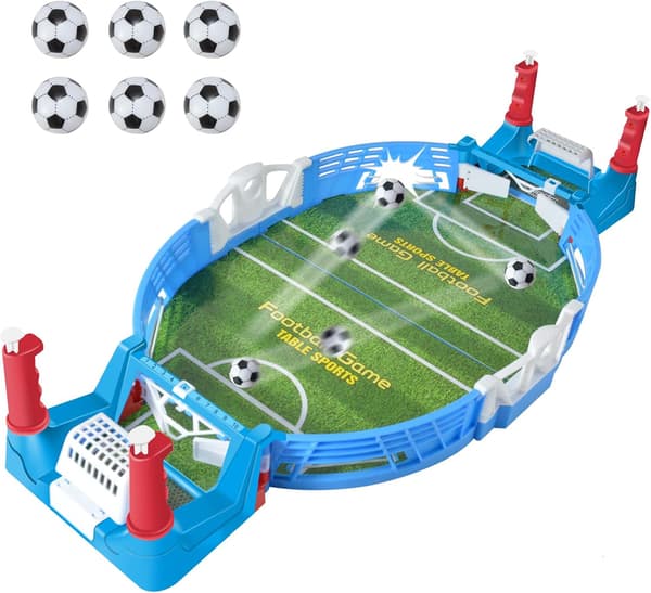 Bordsfotbollsspel, barnleksak, med 6 bollar