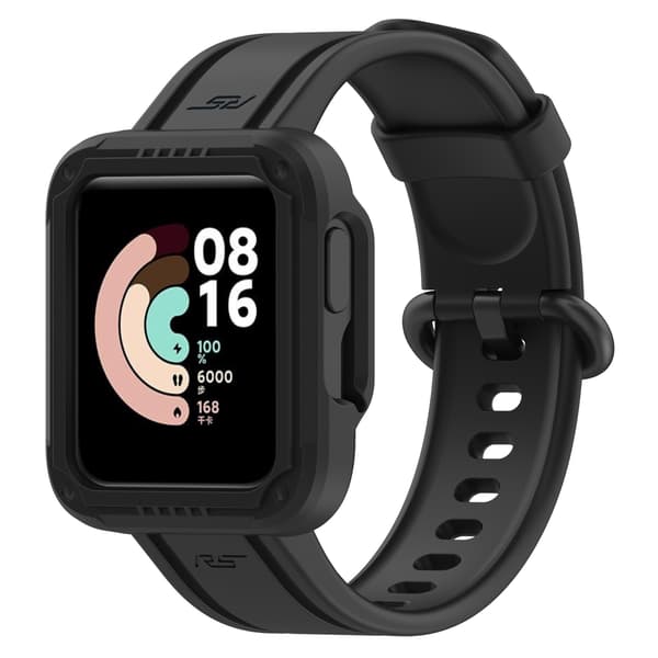 Passer til Redmi 1/Mi Watch Lite/Redmi 2/Mi Watch2 Lite Monokrom Silikone Integreret Urrem Sort