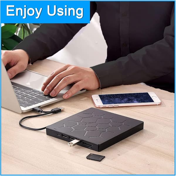 Ekstern DVD/CD-brenner 7-i-1 USB optisk diskleser