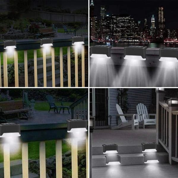 Solcellelamper 16 stk. Solcelle LED-lamper, vandtætte dæklamper sort skal (hvidt lys)