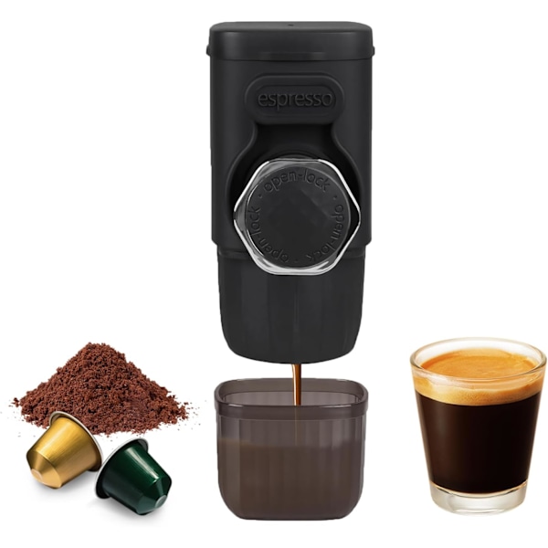 Bärbar Kaffemaskin 2-i-1 Koncentrerad Handpressad Pulverkapsel För Dubbel Användning