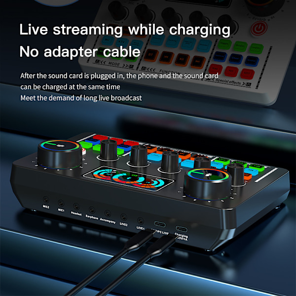 V98 Live Lydkort Audio Interface Audio Mikser med BM800 Gull Kondensatormikrofon og Mikrofonstativ