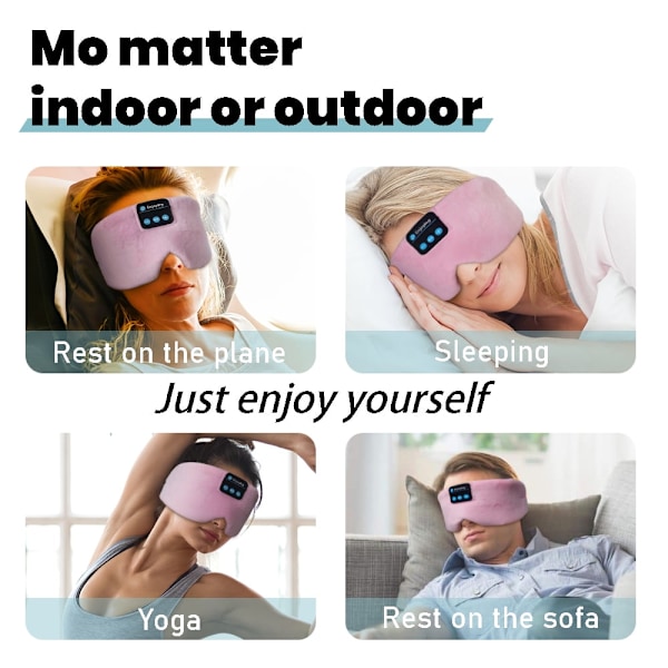 Sovhörlurar Bluetooth Ögonmask Unisex, Lämplig För Sidosovare Och Sömnlöshet Resepresenter Rosa