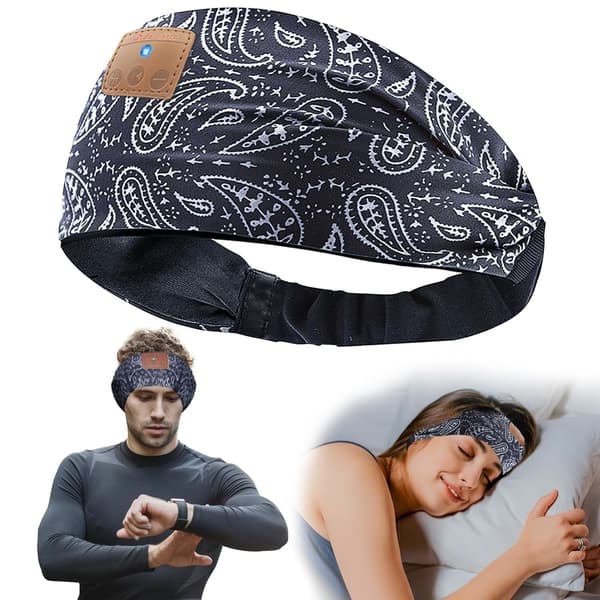 Bluetooth Sport Hörlurar Sovmask Trådlös Bluetooth 5.0 Mörkblå