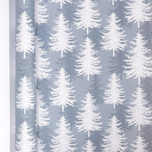 Julklappspapper Grått julgransmönstrat papper (43CMX 300CM)