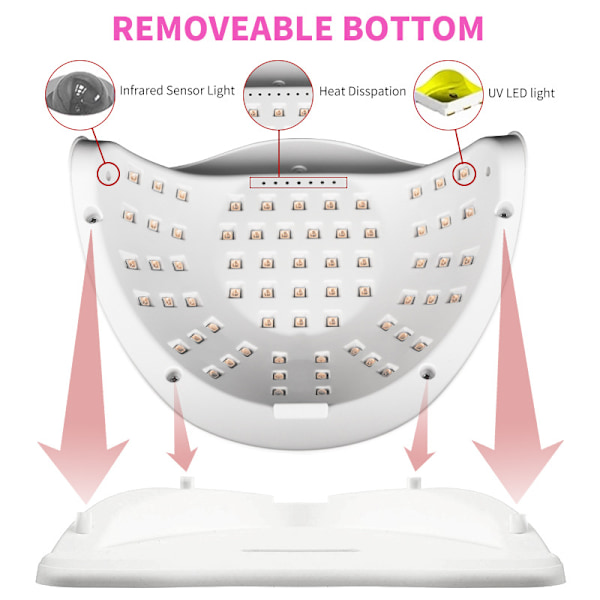 280W UV LED Nagellampa Snabb Gel Polish Torkmaskin 66 LEDs UV-Ljus för Manikyr