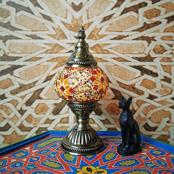Retro Mosaik bordlampe, til stue soveværelse indretning (Chokolade)