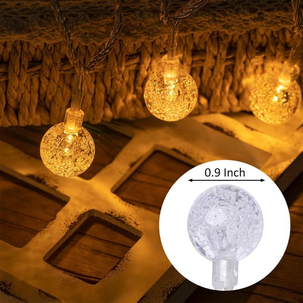 LED lyslenke, Bobleball lyslenke 6m 40 LED, Julelys (Warm light)