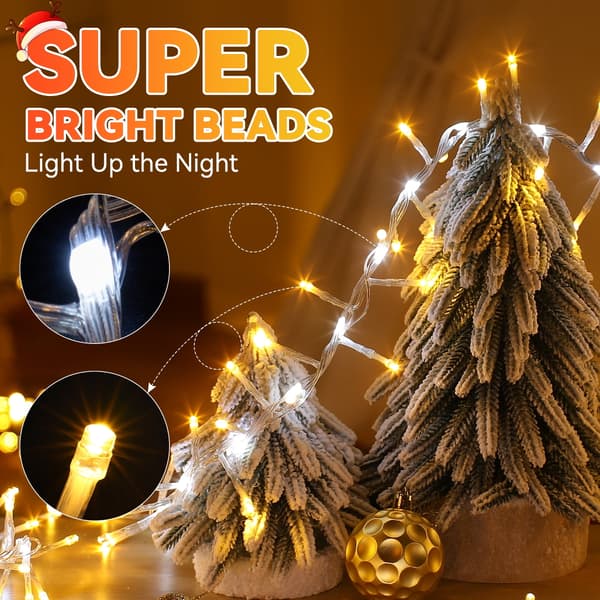 Julelys, LED lyskæde, 100M 600 LED stjernelys, 8 tilstande (Varmt Lys)