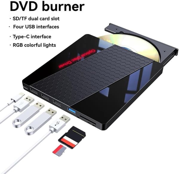 7-in-1 Ulkoinen DVD/CD-poltin DVD-asema