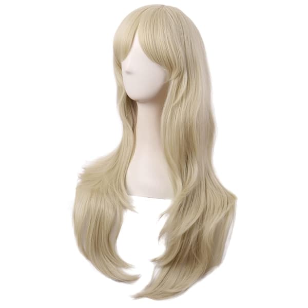 Paryk Anime lang krøllet paryk 70CM (guld)