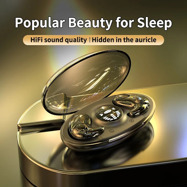 True Wireless Bluetooth Hörlurar MD538 Smart Brusreducering LED-Display för iPhone Android Svart