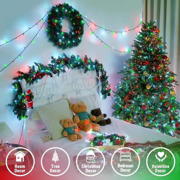 3 m 30 LED julelys, 8 tilstande, timer Red-White-Green