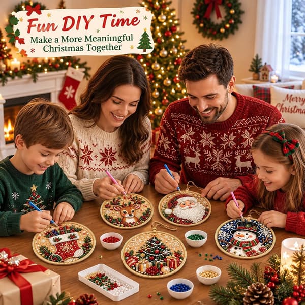 6-delars DIY julgranspynt, pärldiamantmålningsset B