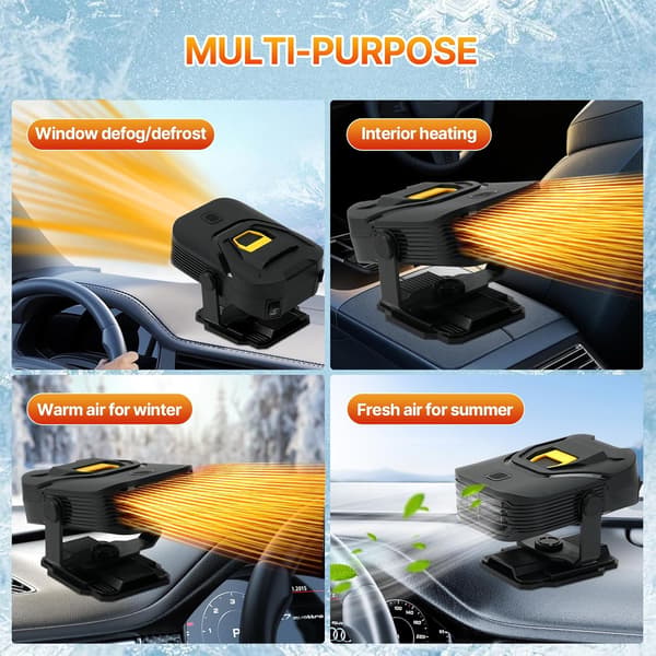 Bilvarmer 12V 150W afrimer (sølv)