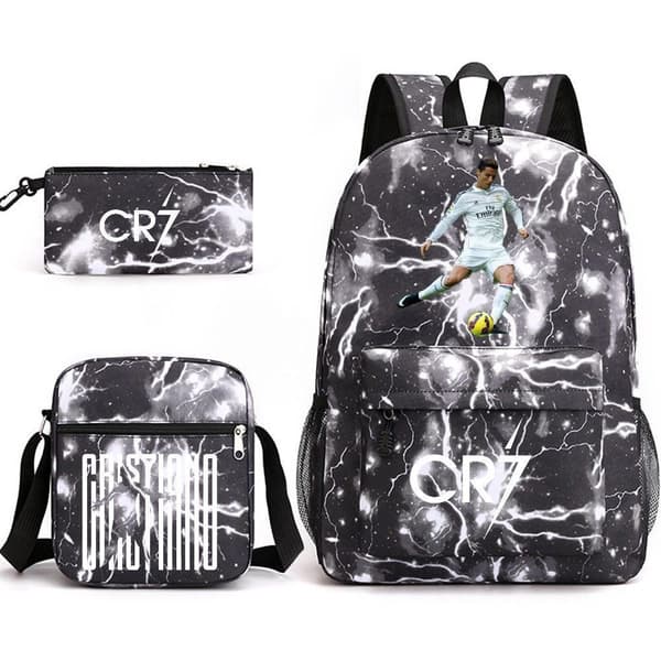 Cr7 Student Skolryggsäck Tredelat Set I