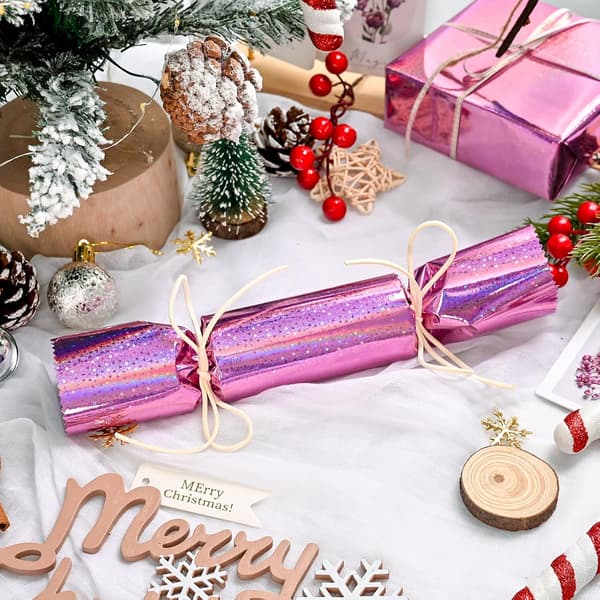 Presentpapper, Holografiskt julklappspapper - 43x1000cm (Pink Meteor)