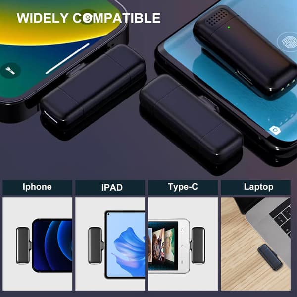 Lavalier Mikrofon Trådløs Mini Støjreducerende Mikrofon Plug And Play Kompatibel Til Apple Og Android Gul