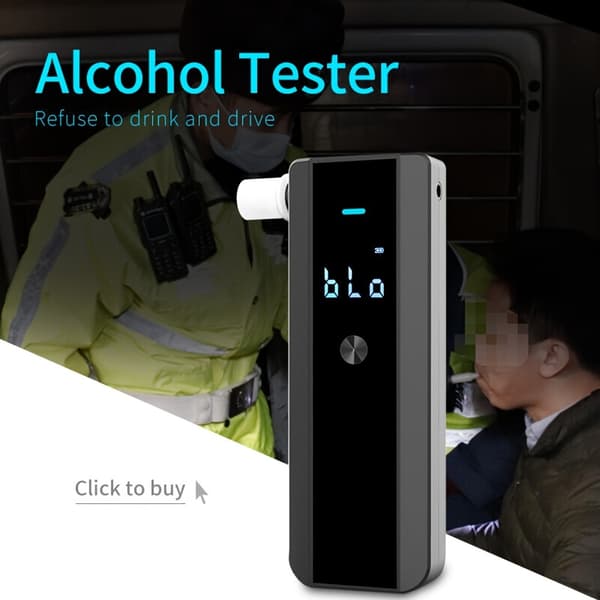 LCD Digital Display Alkoholtestare Högprecisionssensor Inkluderar 10 Munstycken