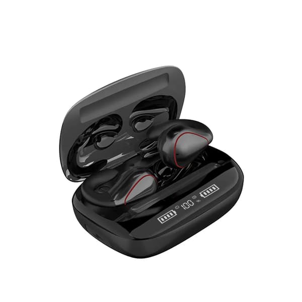 Ægte trådløse Bluetooth-hovedtelefoner T20 Bluetooth 5.0-kompatible in-ear earbuds knogleledning Sort