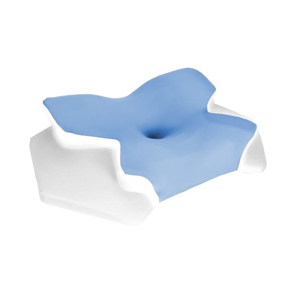 viskoelastisk nakkepude, Ergonomisk Memory Foam Ice Silk lindrer nakkesmerter (Himmelblå)