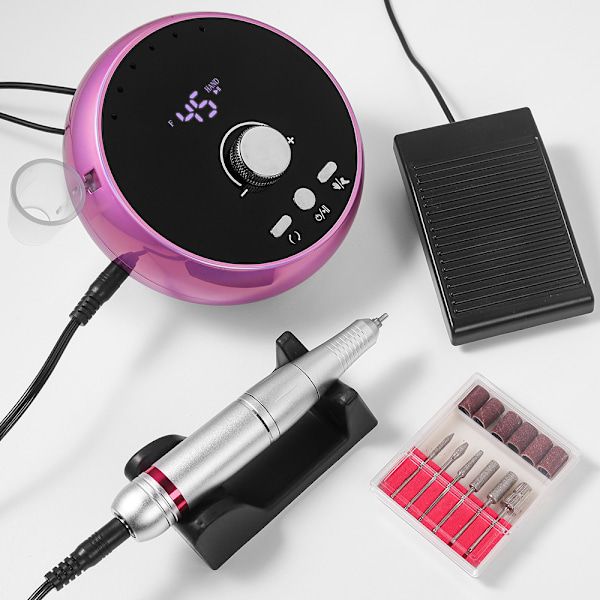 Elektrisk nagelfil 45000 rpm, professionell manikyr maskin set nagelpolerare utrustning färgstark