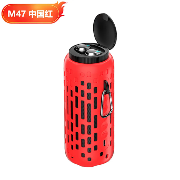 Aidot langattomat Bluetooth-kuulokkeet Bluetooth-kaiutin nappikuulokkeet 2 in 1 Musta
