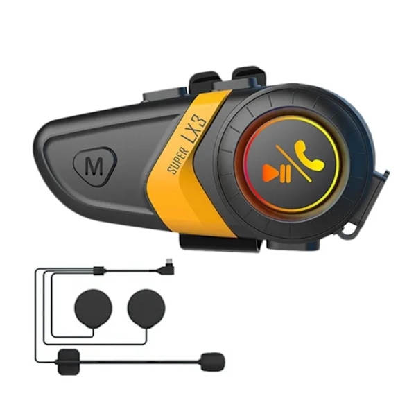 Motorcykel Intercom Headset LX3 Gul