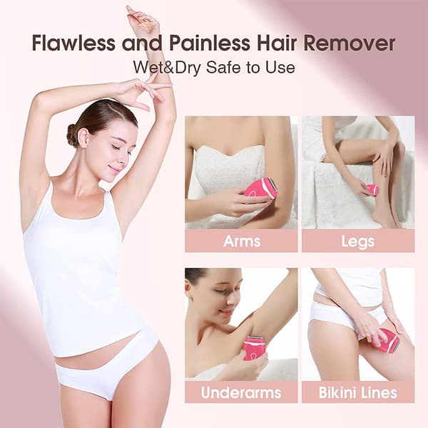 Epilator, elektrisk barbermaskin for kvinner, bikinitrimmer, vanntett (blå)