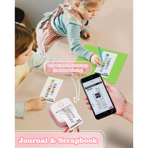 Bærbar Termisk Printer Blækfri Bluetooth Sleeve Printer Til Læring af Grafik, Anatomiske Diagrammer, Fotospink