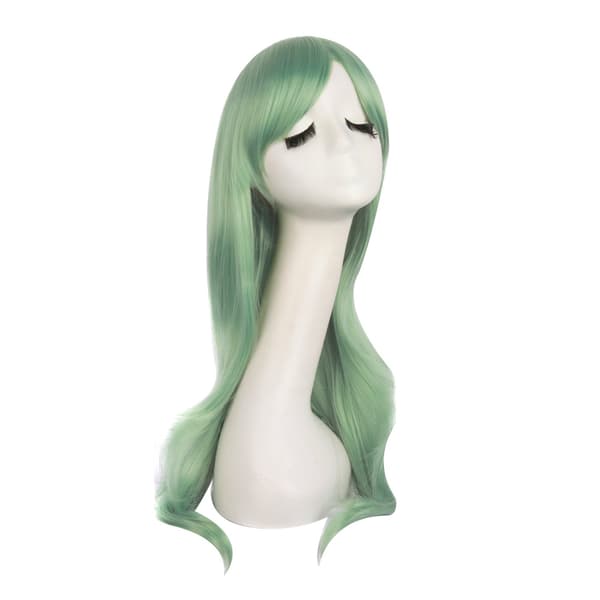 Peruukki Anime pitkä kihara peruukki 70CM (harmaa vihreä)
