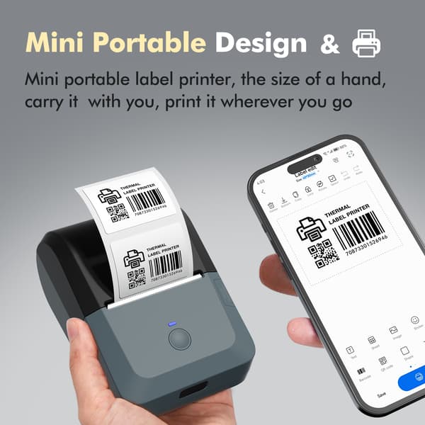 Bluetooth termisk printer (blå)