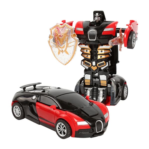 Leketøybil Mini transformerende leketøysrobot (Bugatti-rød)