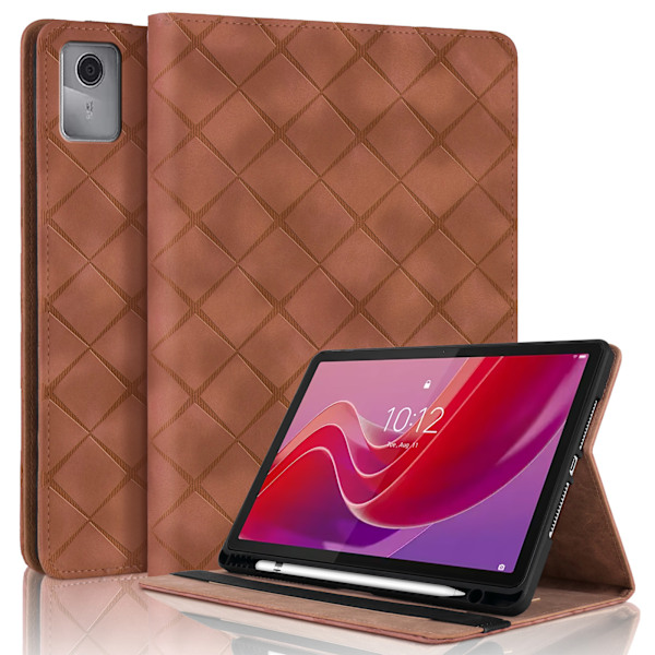 Fodral för Lenovo Tab M11 11 2024 TB330FU rutigt brun