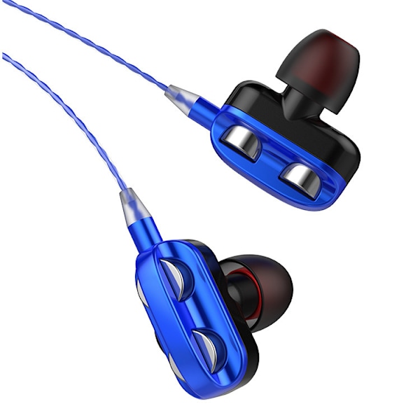 In-ear trådbundna hörlurar med in-line kontrolljustering Blå [enkel högtalare]
