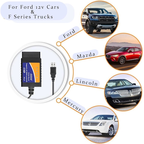ELM327 USB V1.5 OBD2 Auton Diagnostiikkaskanneri OBDII Liitäntä Tietokonepohjainen Auton Diagnostiikkatyökalu
