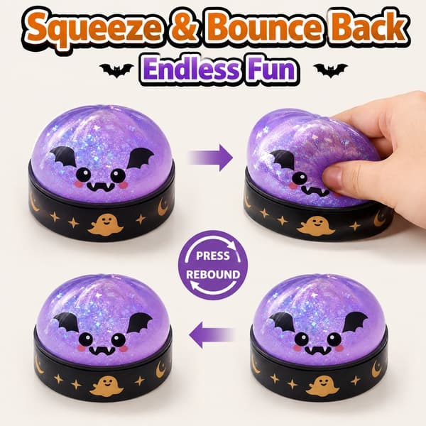 glitter-squishies, Halloween-presenter (Purple Bat)