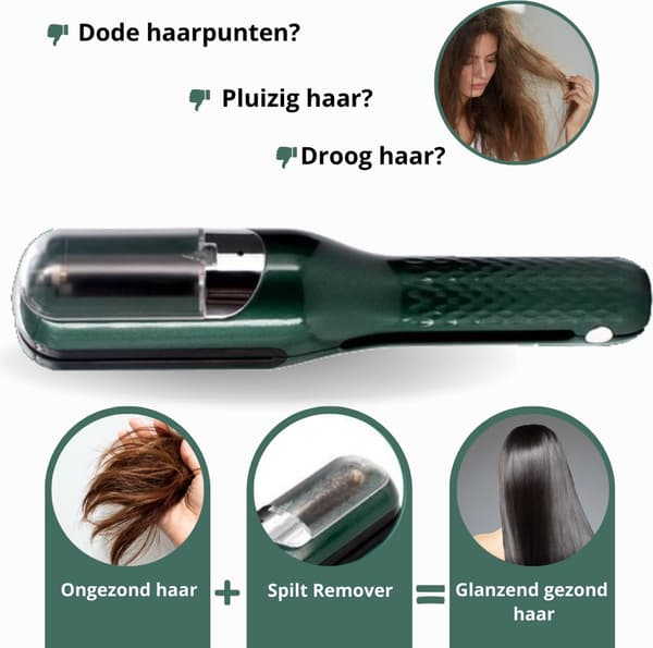 Split Ender til spaltede spidser - Trådløs Split Remover - Split End Trimmer - Mørkegrøn