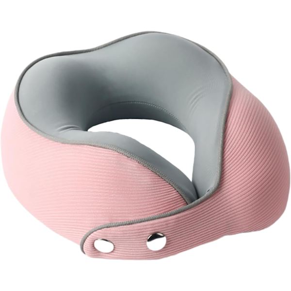 Nackkudde Memory Foam Portabel U-formad Resekudde 360° Nackstöd Kudde För Vuxna (Rosa)