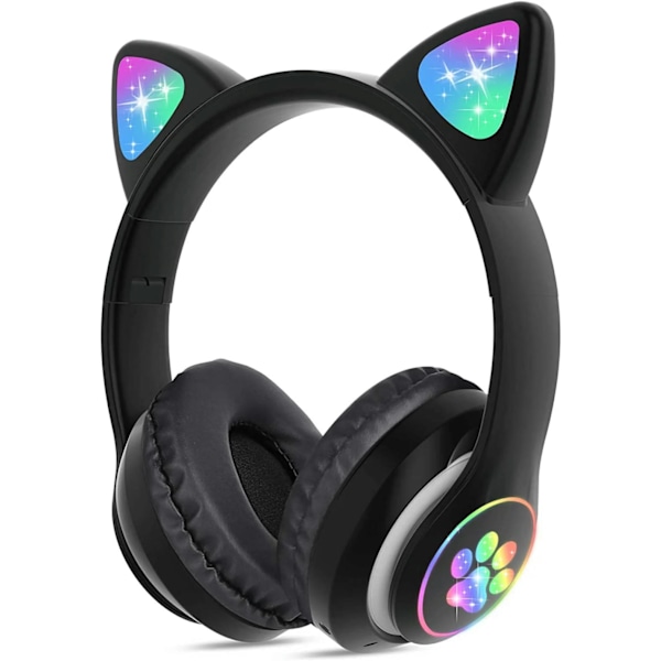 Bluetooth True Wireless Headphones Led Lysende Børne Bluetooth In-Ear Headset Med/Mikrofon Sort